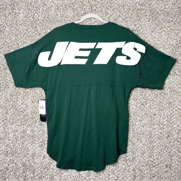 Fanatics NFL Pro Line Jets Green Short Sleeve V-Neck T-Shirt Small NWT - Picture 1 of 7